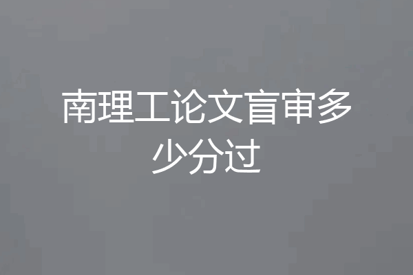 南理工论文盲审多少分过
