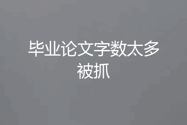 毕业论文字数太多被抓