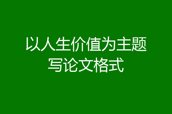 以人生价值为主题写论文格式