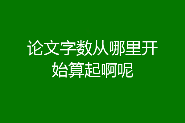 论文字数从哪里开始算起啊呢