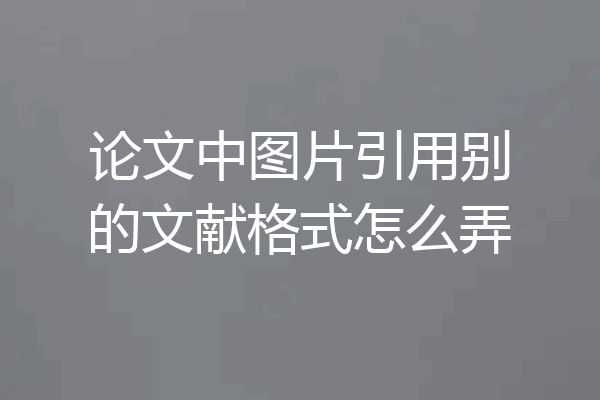 论文中图片引用别的文献格式怎么弄