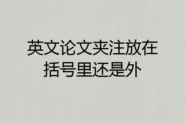 英文论文夹注放在括号里还是外