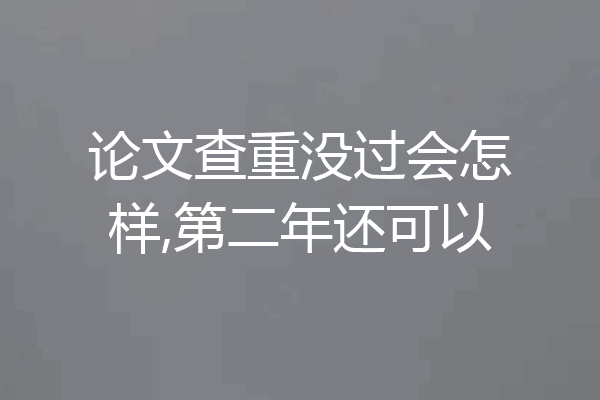 论文查重没过会怎样,第二年还可以