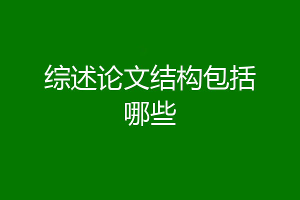 综述论文结构包括哪些