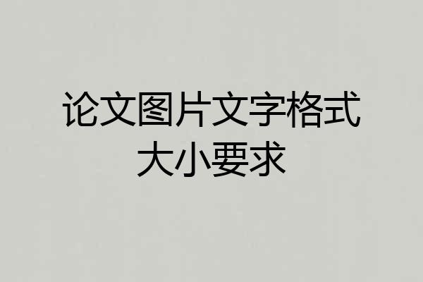 论文图片文字格式大小要求