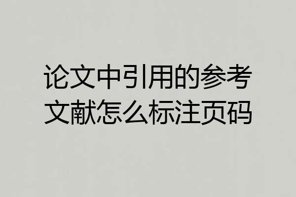 论文中引用的参考文献怎么标注页码