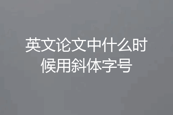 英文论文中什么时候用斜体字号
