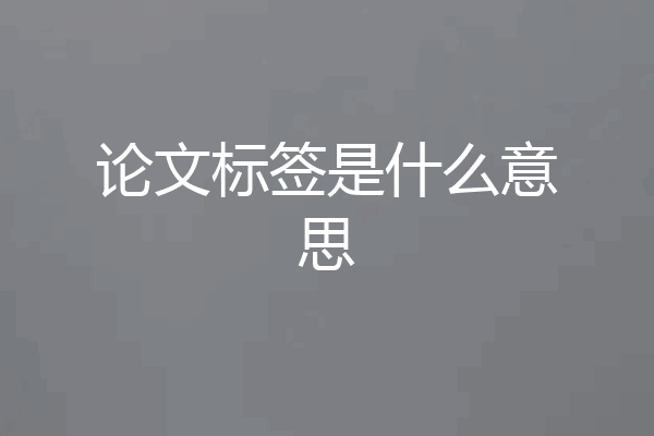 论文标签是什么意思