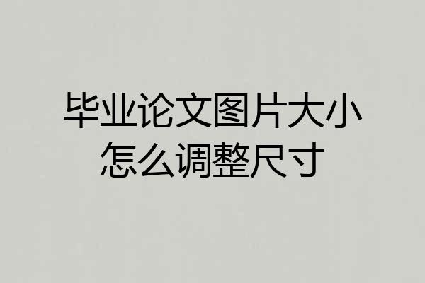 毕业论文图片大小怎么调整尺寸