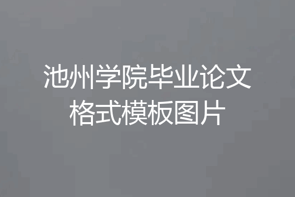 池州学院毕业论文格式模板图片