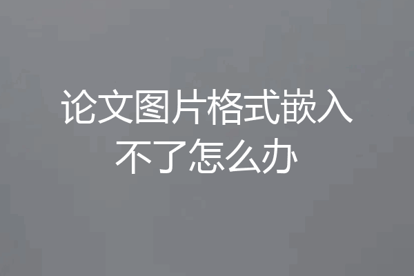 论文图片格式嵌入不了怎么办