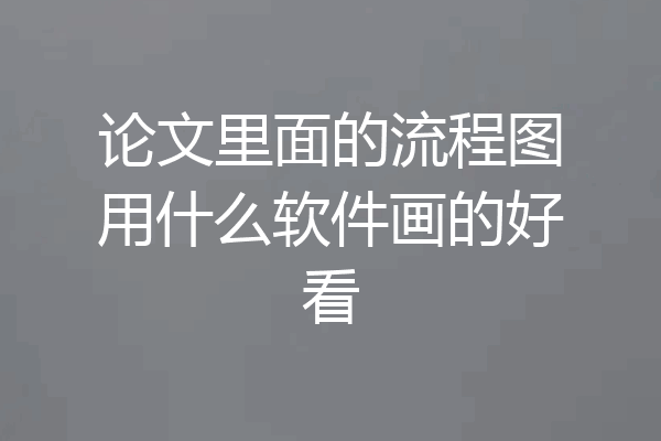 论文里面的流程图用什么软件画的好看