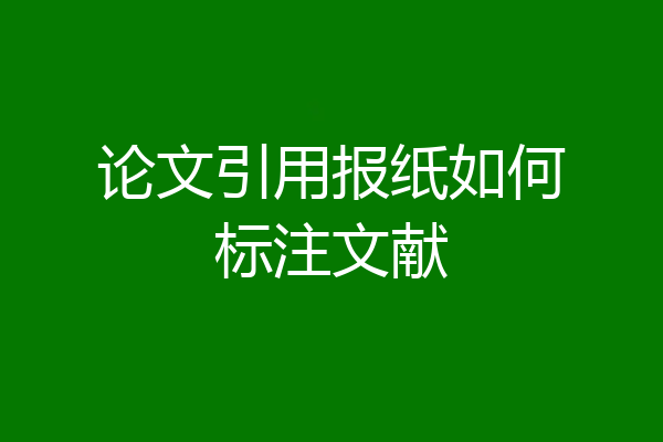 论文引用报纸如何标注文献