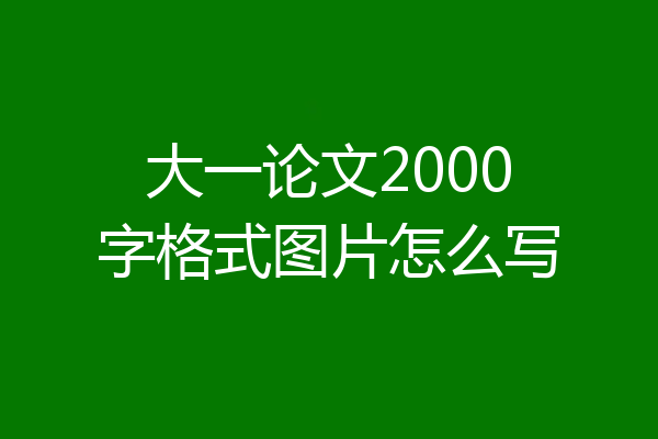 大一论文2000字格式图片怎么写