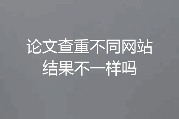 论文查重不同网站结果不一样吗