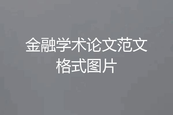 金融学术论文范文格式图片