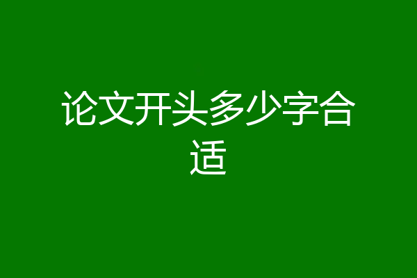 论文开头多少字合适