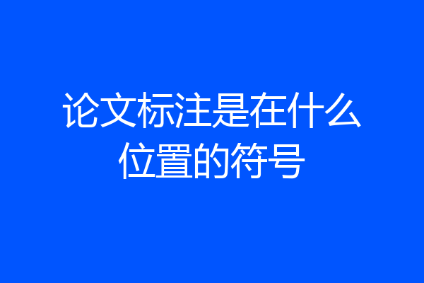 论文标注是在什么位置的符号