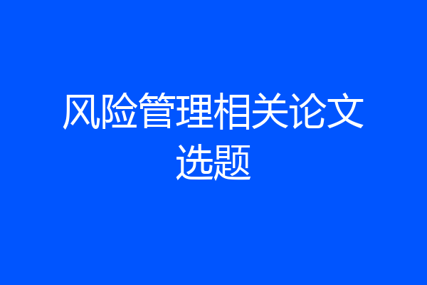 风险管理相关论文选题