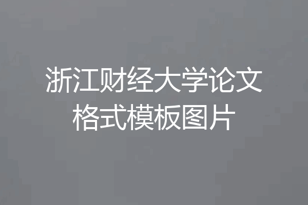 浙江财经大学论文格式模板图片