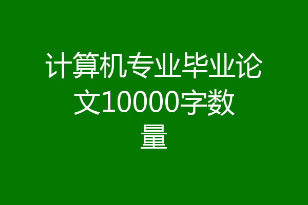 计算机专业毕业论文10000字数量