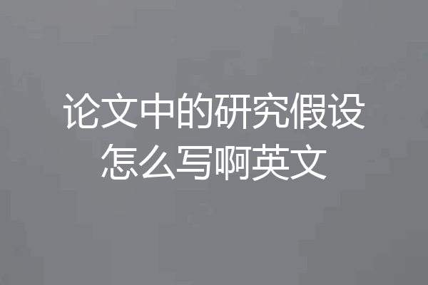 论文中的研究假设怎么写啊英文