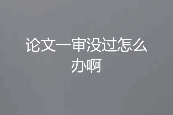 论文一审没过怎么办啊