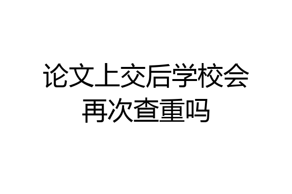 论文上交后学校会再次查重吗