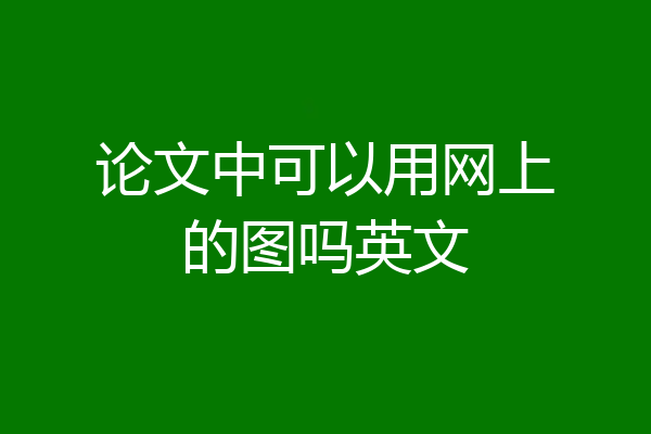论文中可以用网上的图吗英文