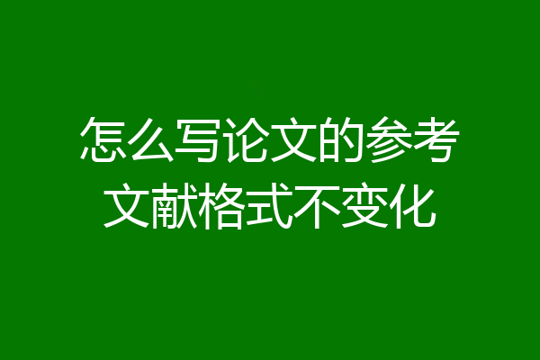 怎么写论文的参考文献格式不变化