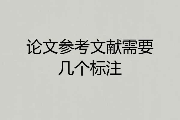 论文参考文献需要几个标注