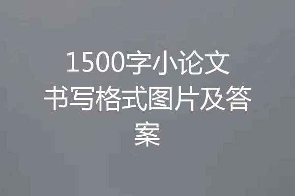 1500字小论文书写格式图片及答案