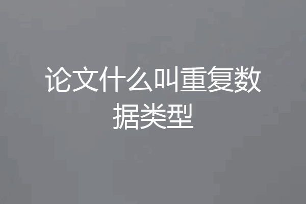 论文什么叫重复数据类型
