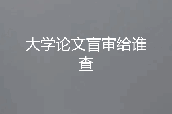 大学论文盲审给谁查