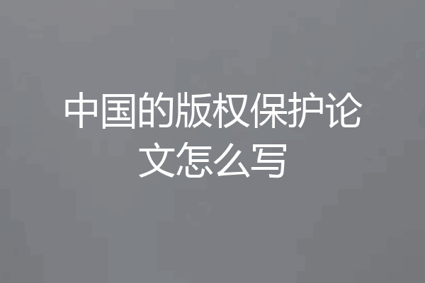 中国的版权保护论文怎么写