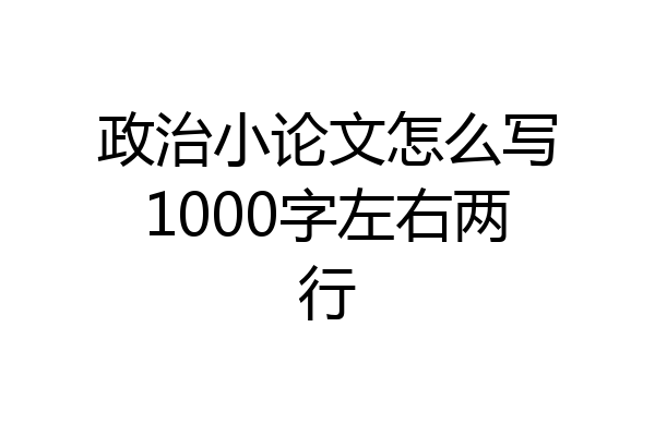政治小论文怎么写1000字左右两行