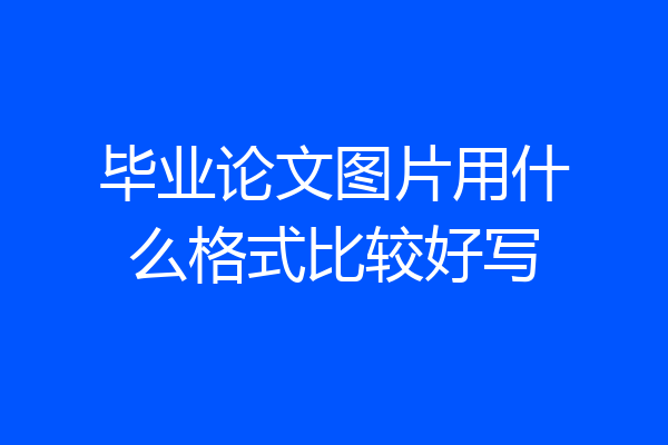毕业论文图片用什么格式比较好写