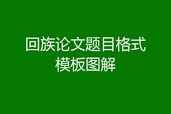 回族论文题目格式模板图解