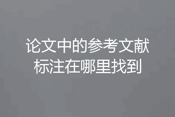 论文中的参考文献标注在哪里找到