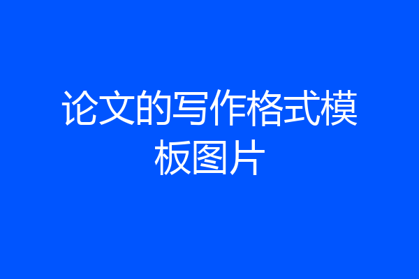 论文的写作格式模板图片