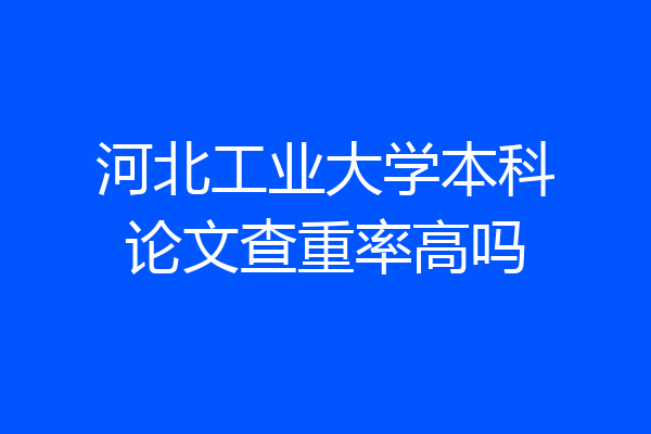 河北工业大学本科论文查重率高吗
