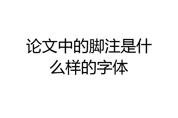 论文中的脚注是什么样的字体
