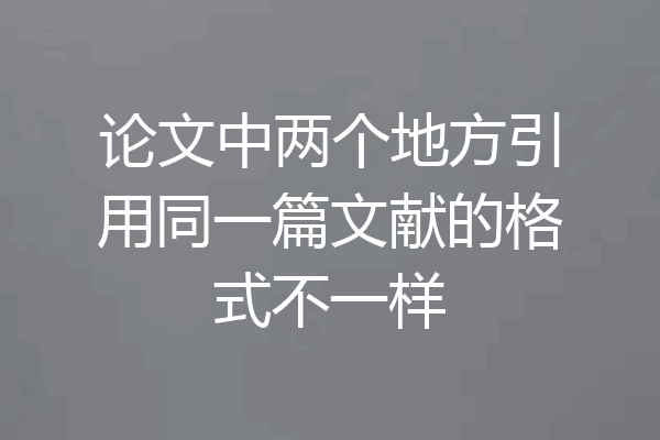 论文中两个地方引用同一篇文献的格式不一样