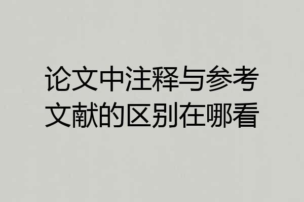 论文中注释与参考文献的区别在哪看