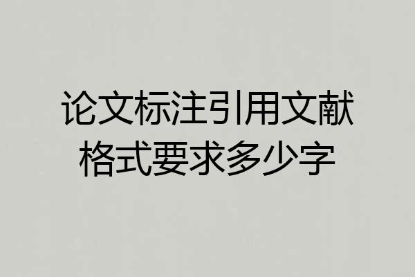 论文标注引用文献格式要求多少字