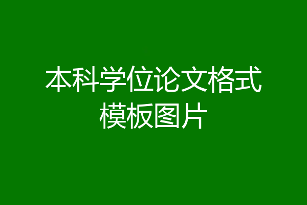 本科学位论文格式模板图片
