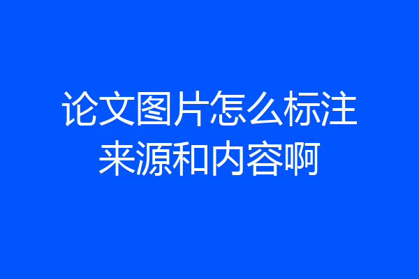 论文图片怎么标注来源和内容啊