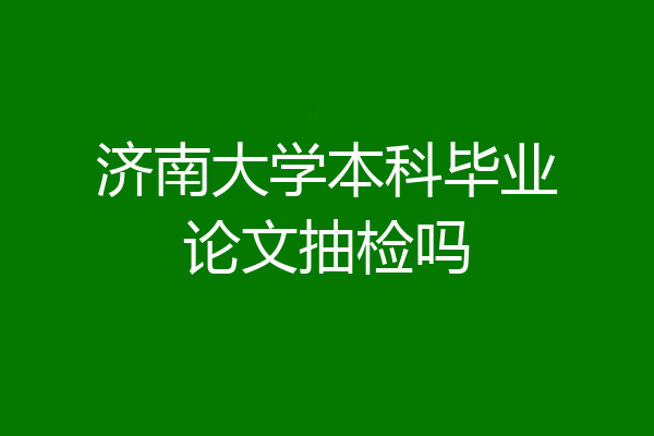 济南大学本科毕业论文抽检吗