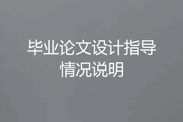 毕业论文设计指导情况说明