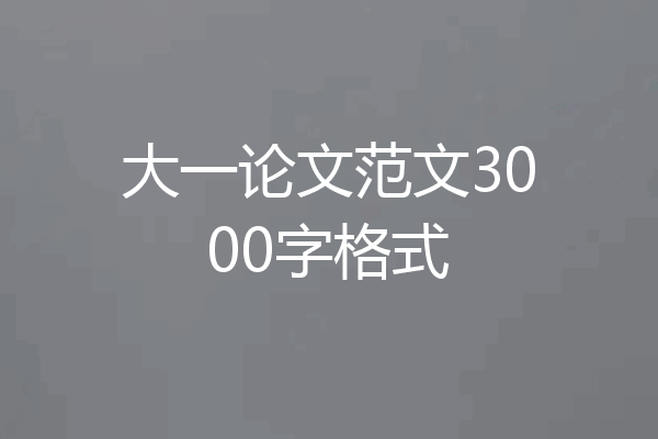 大一论文范文3000字格式